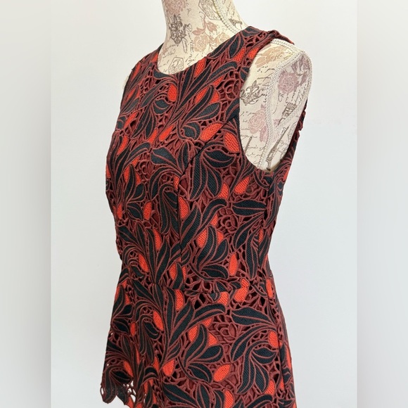 Ann Taylor Red and Black Fitted Embellished Tank Top - Picture 3 of 13